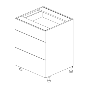 Base Cabinet 3 Drawer 876 H x 650 W x 610 D mm