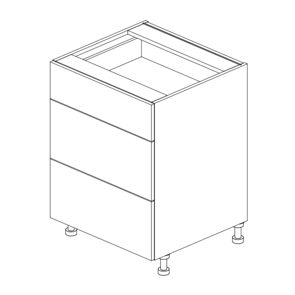 Base Cabinet 3 Drawer 876 H x 650 W x 610 D mm