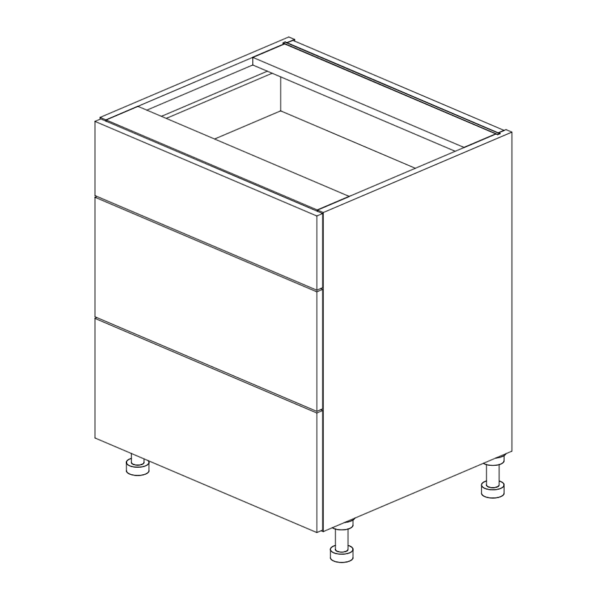 Base Cabinet 3 Drawer 876 H x 700 W x 610 D mm
