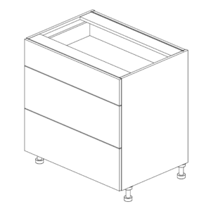 Base Cabinet 3 Drawer 876 H x 850 W x 610 D mm