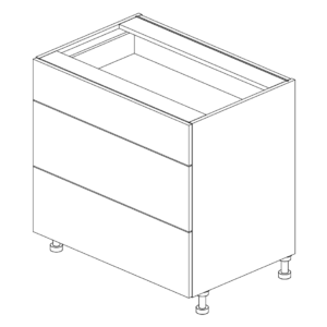 Base Cabinet 3 Drawer 876 H x 900 W x 610 D mm