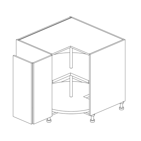 Base 90° Corner Cabinet with Lazy Susan 876 H x 900 W x 610 D mm