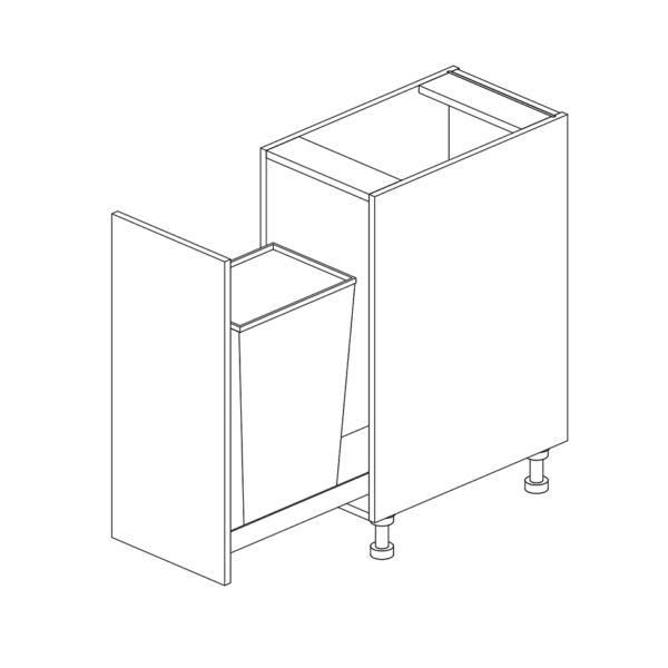 Single Pullout Bin / Trash 876 H x 350 W x 610 D mm